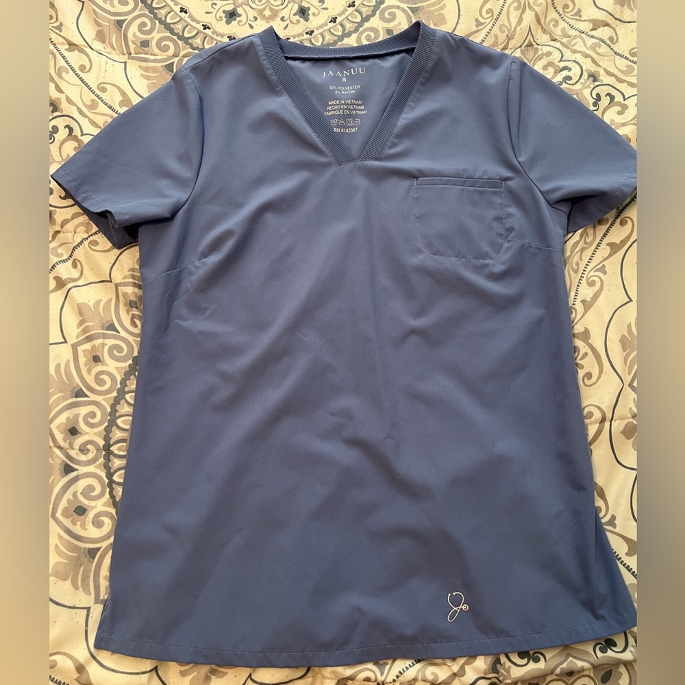 Jaanuu Womens Scrub Top - Ceil Blue